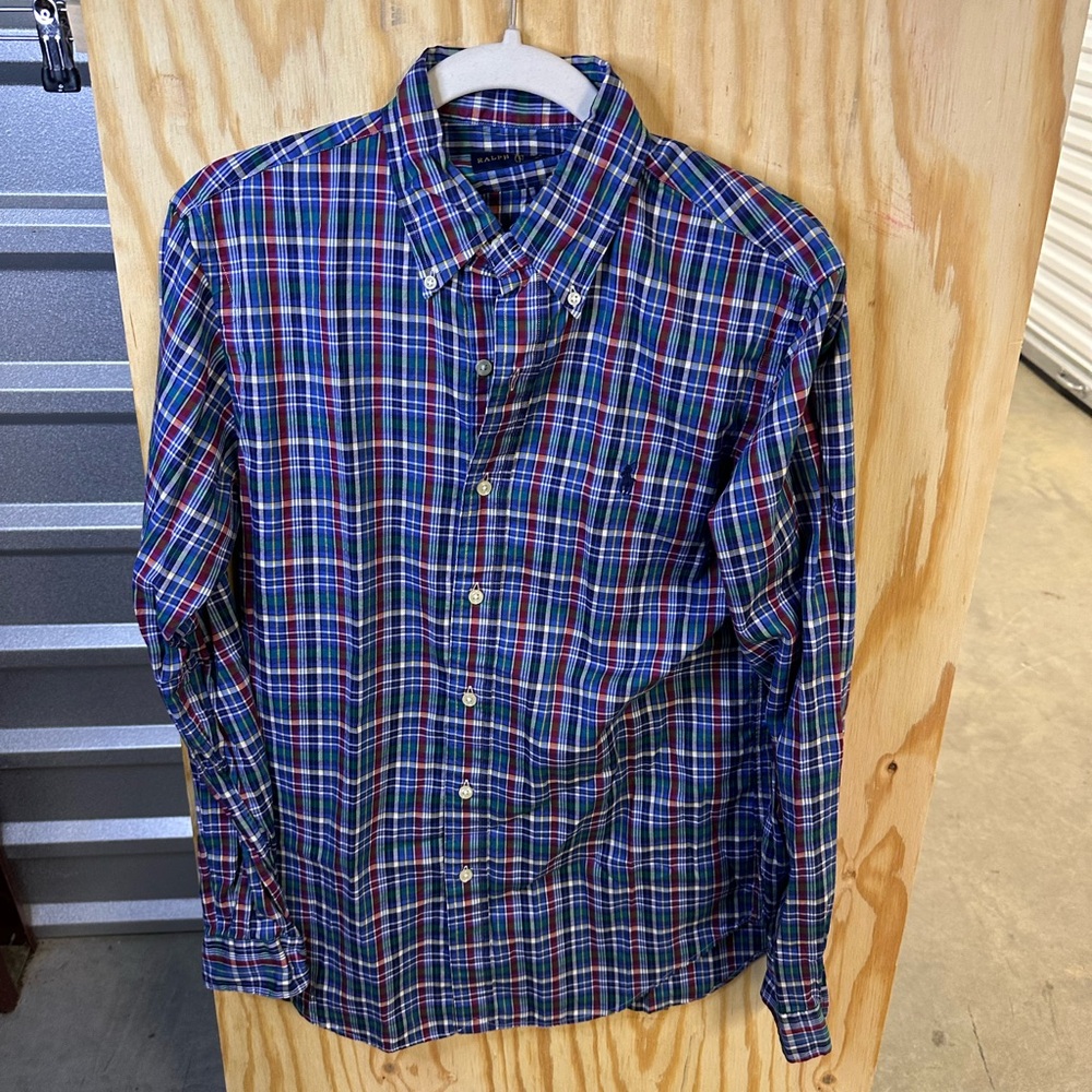 Ralph Lauren Blue and Red Plaid Button Down Shirt